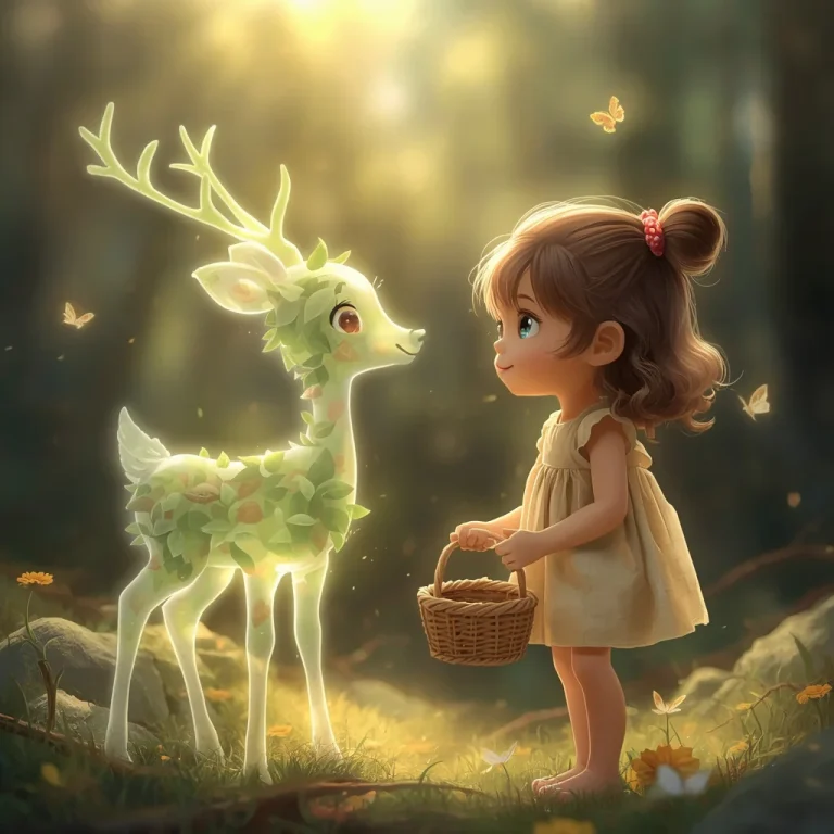Cute Girl’s First Encounter with a Friendly Forest Spirit | Best Girl Prompt