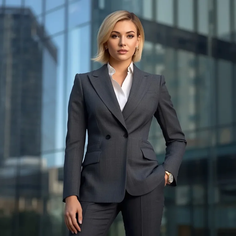 Powerful Professional: A Woman in a Chic Western Pant Suit | New instagram trend prompt for girl love copy and paste