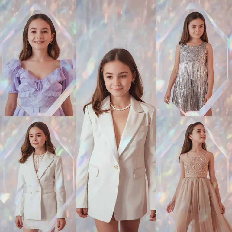Prism Light Panel Collage Of A Beautiful Girl In Party Dresses | High-fashion Collage Featuring