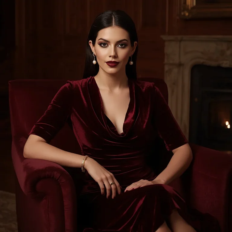 Velvet Allure: A Woman’s Graceful Presence at a Soiree | Grok ai prompt