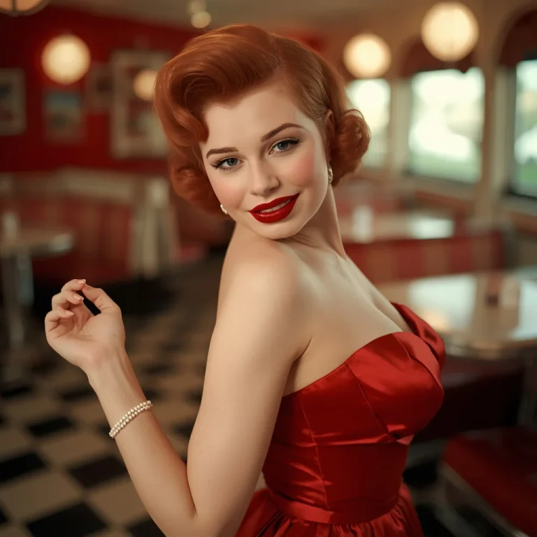 Vintage Vixen: A Woman Embodying Retro Hollywood Charm | prompt gemini ai